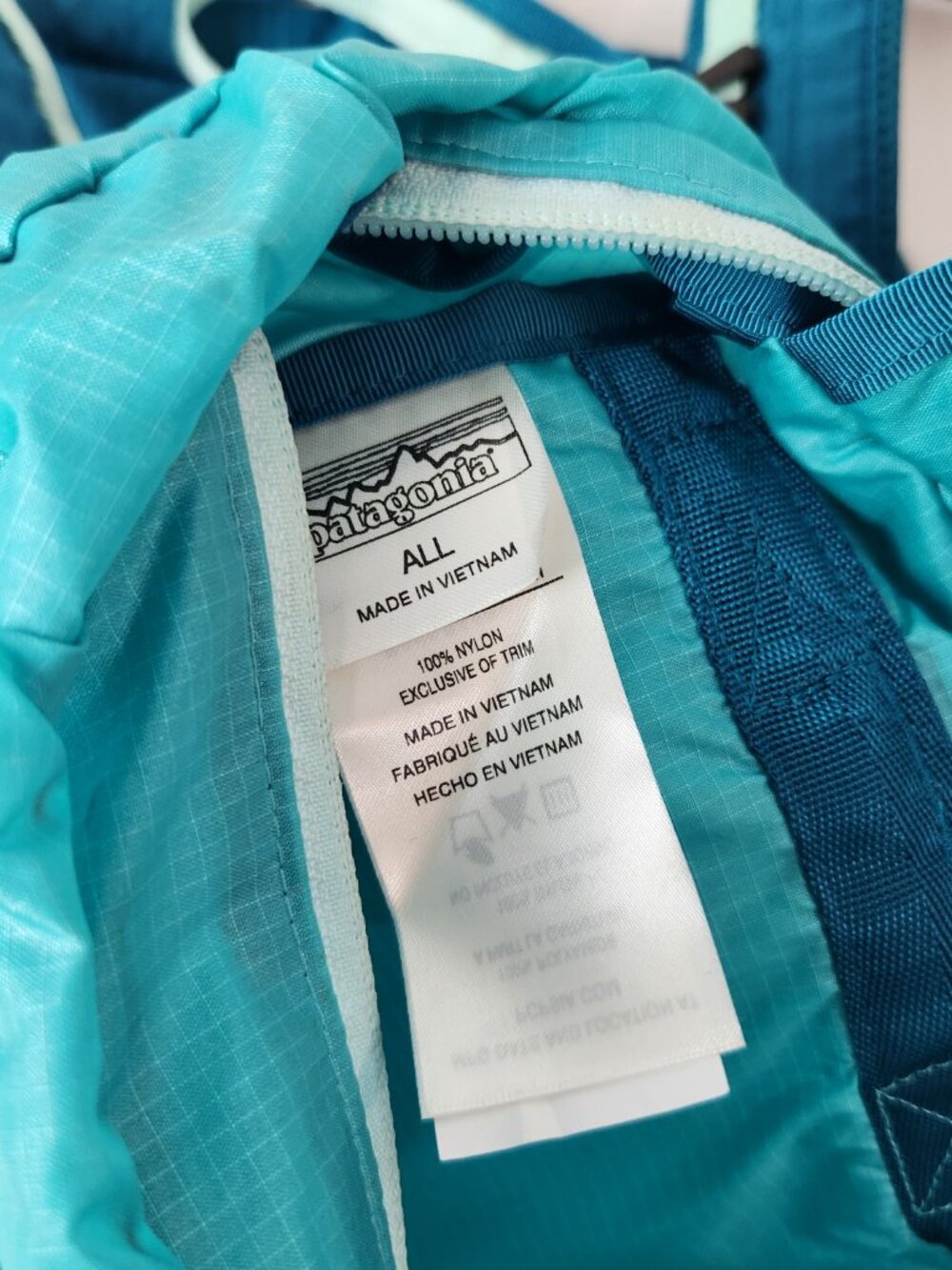 Patagonia Backpack Light Blue Lightweight Travel Tote Pack Packable STY48808 - Picture 14 of 16